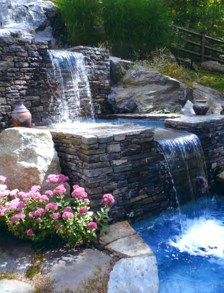 Example of pool with waterfall